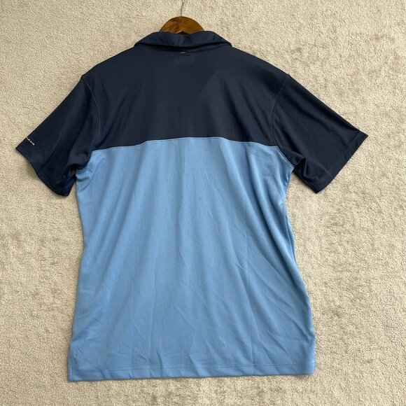 NEW Columbia Men's L Polo Shirt Omni-Shade UPF 40 Sun Protection Blue & Navy - Picture 3 of 9